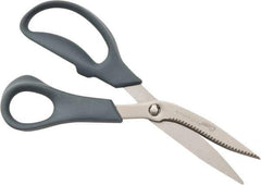 Clauss - 3-1/4" LOC, 8" OAL Titanium Standard Shears - Right Hand, Serrated, Glass Filled Nylon Offset Handle, For General Purpose Use - All Tool & Supply