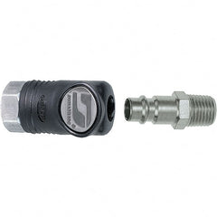 Dynabrade - 2 Piece 1/4" Body 1/4 NPT 150 psi Composite Industrial Pneumatic Coupling Plug Set - All Tool & Supply