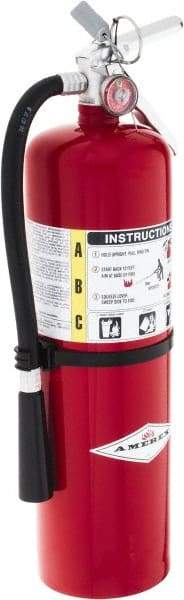 Amerex - 4-A:80B:C Rated, Dry Chemical Fire Extinguisher - 10Lb, 5" Diam x 20" High, 21' Discharge in 20 sec, Steel Cylinder - All Tool & Supply