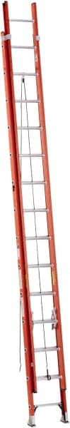 Werner - 28' High, Type IA Rating, Fiberglass Extension Ladder - 300 Lb Capacity, 25' Working Length, 18" Wide - All Tool & Supply