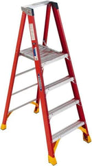 Werner - 72" 3 Step Ladder - 300 Lb Capacity, 48" Platform Height, 26-7/8" Base Width x 42" Depth - All Tool & Supply