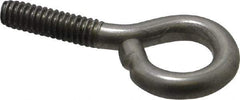 Gibraltar - 1/4-20, Stainless Steel Wire Turned Open Eye Bolt - 7/8" Thread Length, 1/2" ID x 15/16" OD, 1" Shank Length - All Tool & Supply