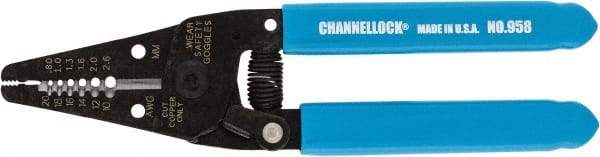 Channellock - 7" OAL, 20-10 AWG Capacity, Wire Stripper & Cutter - Plastic Cushion Handle - All Tool & Supply