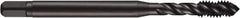 DORMER - 3/4-16 UNF 3 Flute 3B Modified Bottoming Spiral Flute Tap - Powdered Metal, Oxide Finish, 4-1/4" OAL, Right Hand Flute, Right Hand Thread, H3, Series E038 - Exact Industrial Supply