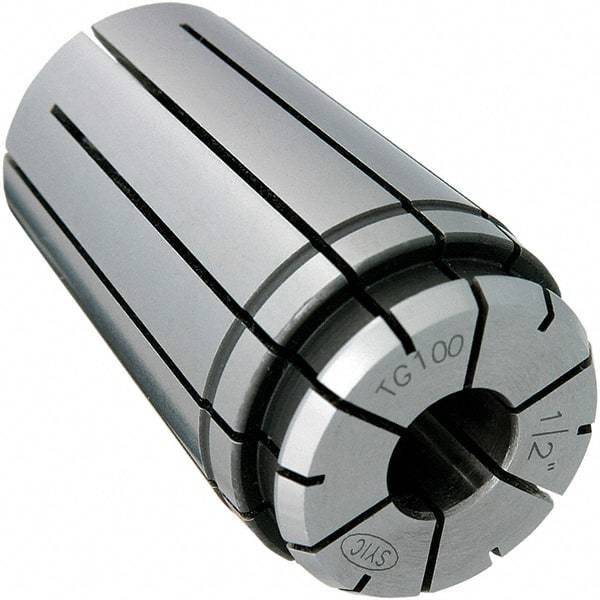 Techniks - TG100 25/64" Single Angle Collet - 0.0004" TIR, 3" OAL, 2.001" Overall Diam - Exact Industrial Supply