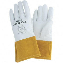 TILLMAN - Welder's & Heat Protective Gloves - 4"CFF PRL/GLD MED 1/PR TOPGRAIN KIDSKIN TIG GLVS - All Tool & Supply