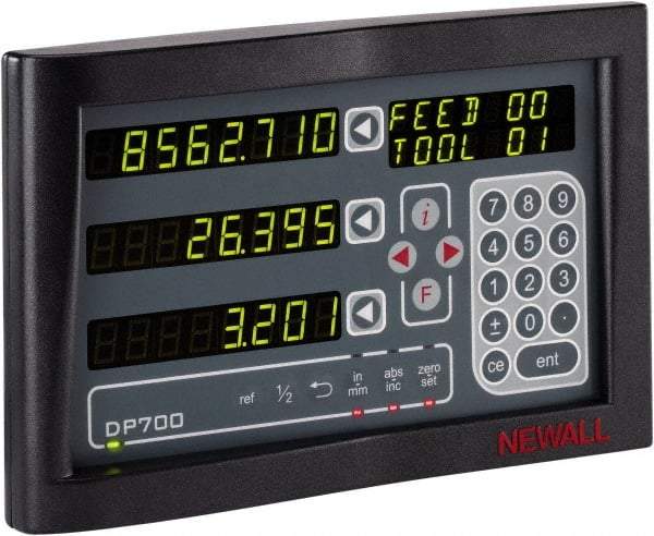 Newall - 3 Axes, Microsyn 2G & Spherosyn 2G Compatible DRO Counter - LED Display, Programmable Memory - All Tool & Supply