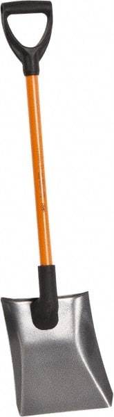 NUPLA - 11-1/2" High x 9-7/8" Wide Square Steel Shovel - 27" Long Fiberglass D-Grip Handle - All Tool & Supply