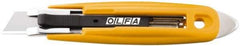 Olfa - Retractable Utility Knife - 2.84" High Carbon Tool Steel Blade, Yellow ABS Plastic/Stainless Steel Handle, 1 Blade Included - All Tool & Supply