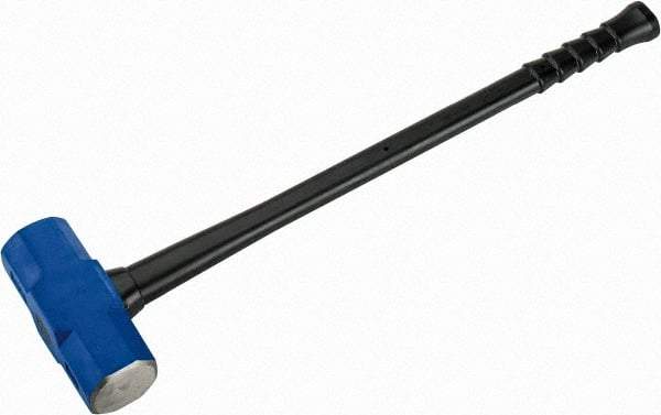 NUPLA - 20 Lb Head, 32" Long Soft Steel Safety Sledge Hammer - Steel Head, 2-3/4" Face Diam, 8-5/8" Long Head, Fiberglass Handle - All Tool & Supply