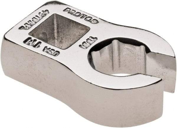 Proto - 11mm 6 Point 3/8" Drive Chrome Flare Nut Crowfoot Wrench - 15/16" Head Diam x 1/4" Head Thickness, 1-1/2" OAL - All Tool & Supply