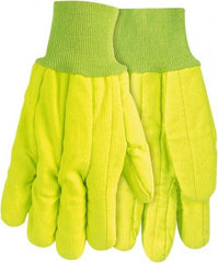 MCR Safety - Size L General Protection Work Gloves - For General Purpose, Uncoated, Knit Wrist Cuff, Hi-Vis Yellow, Paired - All Tool & Supply