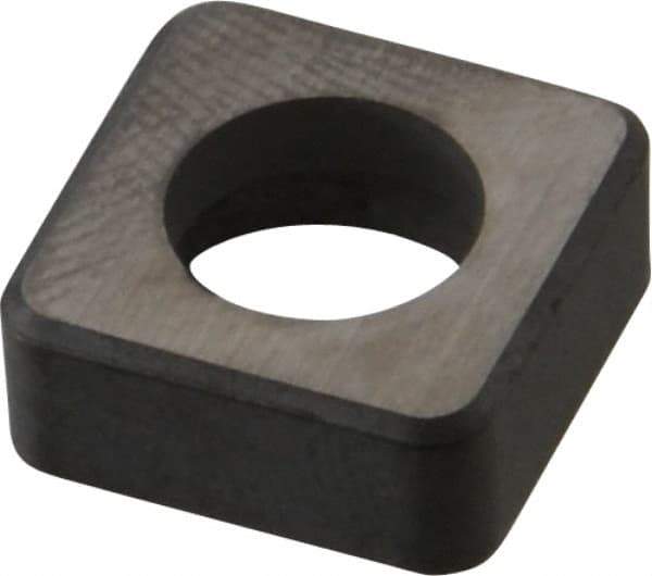 Kennametal - 1/2" Inscribed Circle, Square Turning Shim for Indexables - Ceramic, 0.187" Thick, Negative Rake - All Tool & Supply