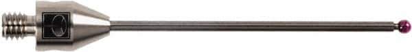 Renishaw - 0.08 Inch Ball Diameter, Carbide Stem, M4 Thread, Ruby Point Ball Tip CMM Stylus - 1.58 Inch Working Length, 0.06 Inch Stem Diameter, 1.97 Inch Overall Length - All Tool & Supply