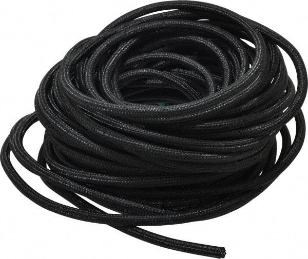 Techflex - Black PET Braided Cable Sleeve - 100' Coil Length, -103 to 257°F - All Tool & Supply