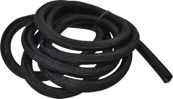 Techflex - Black Braided Cable Sleeve - 10' Coil Length, -103 to 257°F - All Tool & Supply