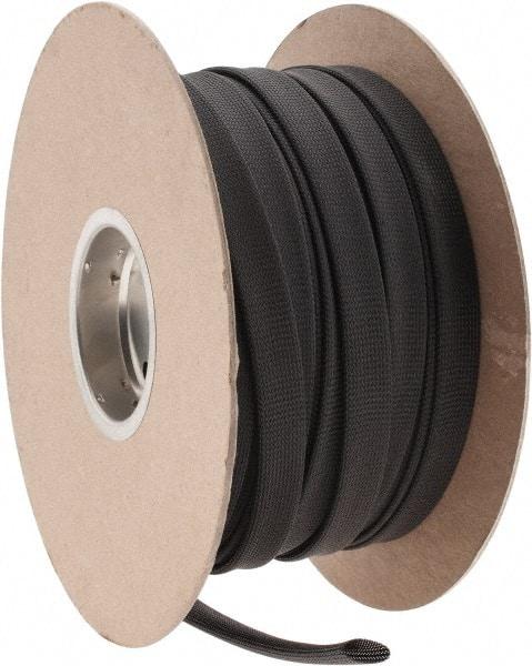 Techflex - Black Braided Expandable Cable Sleeve - 250' Coil Length, -103 to 257°F - All Tool & Supply