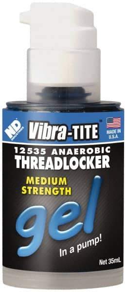 Vibra-Tite - 35 mL Bottle, Blue, Medium Strength Gel Threadlocker - Series 125, 24 hr Full Cure Time, Hand Tool Removal - All Tool & Supply