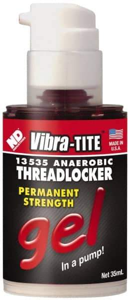 Vibra-Tite - 35 mL Bottle, Red, High Strength Gel Threadlocker - Series 135, 24 hr Full Cure Time, Hand Tool, Heat Removal - All Tool & Supply