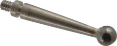 Mitutoyo - 3mm Ball Diam, Steel, Ball Test Indicator Contact Point - 0.74" Contact Point Length, Use with Mitutoyo 513 Series Dial Test Indicators - All Tool & Supply