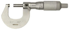 Mitutoyo - 0 to 25mm Range, 0.001mm Graduation, Mechanical Outside Micrometer - Ratchet Stop Thimble, Accurate to 0.0001" - All Tool & Supply