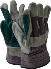 MCR Safety - Size L Cowhide Work Gloves - Uncoated, Safety Cuff, Red/Green/Black, Paired - All Tool & Supply