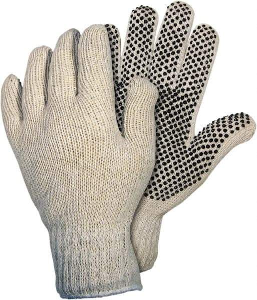 MCR Safety - Size L (9) Cotton Blend General Protection Work Gloves - For General Purpose, Palm & Fingers Coated, Knit Wrist Cuff, Full Fingered, Black/Natural, Paired - All Tool & Supply