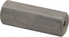 Made in USA - M6x1.00 Metric Coarse, 1-1/2" OAL Stainless Steel Standard Coupling Nut - 1/2" Width Across Flats - All Tool & Supply