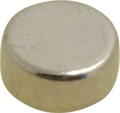 Mag-Mate - 0.22" Diam x 0.1" High Neodymium Rare Earth Magnet - 1 Lb Max Capacity, 200°F Max, Nickel Plated - All Tool & Supply