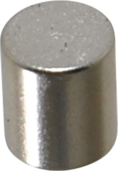 Mag-Mate - 0.22" Diam x 1/4" High Neodymium Rare Earth Magnet - 1.5 Lb Max Capacity, 200°F Max, Nickel Plated - All Tool & Supply