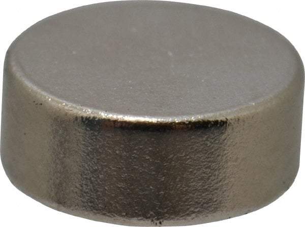 Mag-Mate - 1/4" Diam x 0.1" High Neodymium Rare Earth Magnet - 1 Lb Max Capacity, 200°F Max, Nickel Plated - All Tool & Supply