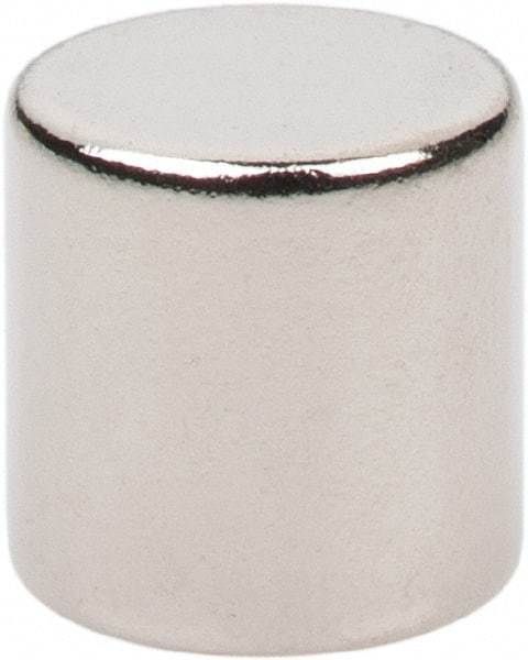 Mag-Mate - 1/4" Diam x 1/4" High Neodymium Rare Earth Magnet - 1.8 Lb Max Capacity, 200°F Max, Nickel Plated - All Tool & Supply