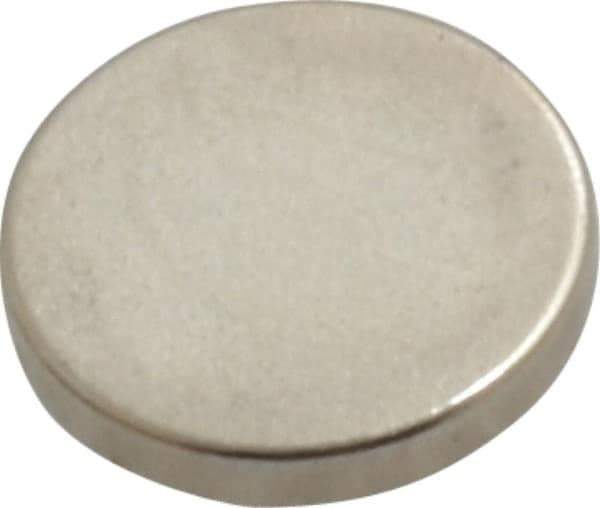 Mag-Mate - 3/8" Diam x 0.06" High Neodymium Rare Earth Magnet - 1 Lb Max Capacity, 200°F Max, Nickel Plated - All Tool & Supply