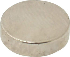 Mag-Mate - 3/8" Diam x 0.1" High Neodymium Rare Earth Magnet - 2 Lb Max Capacity, 200°F Max, Nickel Plated - All Tool & Supply