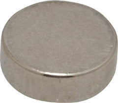 Mag-Mate - 3/8" Diam x 1/8" High Neodymium Rare Earth Magnet - 2.6 Lb Max Capacity, 200°F Max, Nickel Plated - All Tool & Supply