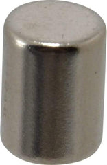 Mag-Mate - 3/8" Diam x 1/2" High Neodymium Rare Earth Magnet - 6.7 Lb Max Capacity, 200°F Max, Nickel Plated - All Tool & Supply