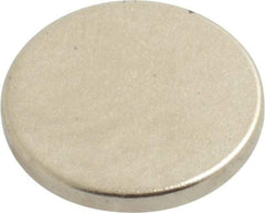 Mag-Mate - 1/2" Diam x 0.06" High Neodymium Rare Earth Magnet - 3 Lb Max Capacity, 200°F Max, Nickel Plated - All Tool & Supply