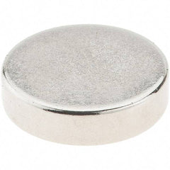 Mag-Mate - 1/2" Diam x 1/8" High Neodymium Rare Earth Magnet - 4 Lb Max Capacity, 200°F Max, Nickel Plated - All Tool & Supply