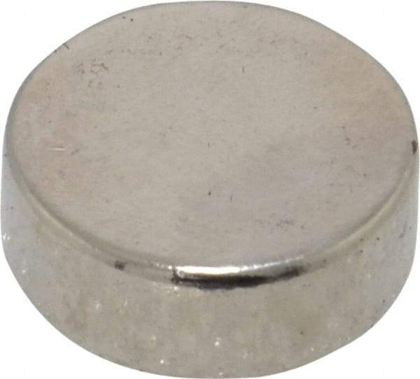 Mag-Mate - 1/2" Diam x 3/16" High Neodymium Rare Earth Magnet - 5.7 Lb Max Capacity, 200°F Max, Nickel Plated - All Tool & Supply