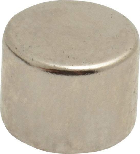 Mag-Mate - 1/2" Diam x 3/8" High Neodymium Rare Earth Magnet - 8.9 Lb Max Capacity, 200°F Max, Nickel Plated - All Tool & Supply