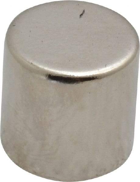 Mag-Mate - 1/2" Diam x 1/2" High Neodymium Rare Earth Magnet - 11.2 Lb Max Capacity, 200°F Max, Nickel Plated - All Tool & Supply