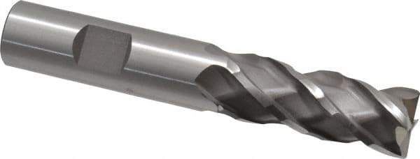 Minicut International - 5/8", 1-5/8" LOC, 5/8" Shank Diam, 3-3/4" OAL, 4 Flute, Powdered Metal Square End Mill - Single End, Uncoated, Spiral Flute, 30° Helix, Centercutting, Right Hand Cut, Right Hand Flute, Series 985 - All Tool & Supply