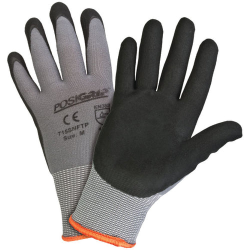 Extra Light Gray 15 Gauge Nylon Shell, Black Micro Foam Nitrile Palm Gloves 2XL - All Tool & Supply