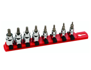 8 Piece - On 1/4" IP9; IP10; IP15; IP20. On 3/8" IP25; IP27; IP30 & IP40 On Rail - 1/4 & 3/8" Drive - TorxPlus Socket Set - All Tool & Supply