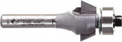 Amana Tool - 3/4" Cut Diam, 9/32" Length of Cut, 2 Flute Chamfer Edge Profile Router Bit - Carbide-Tipped, 1/4" Shank Diam, 2-3/32" OAL, Uncoated - All Tool & Supply