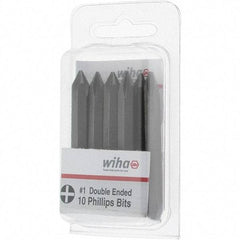 Wiha - #1, Reversible Phillips Screwdriver Pack Bit - 1/4" Drive, 2-3/8" OAL - All Tool & Supply