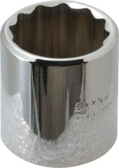 Proto - 3/8" Drive, Standard Hand Socket - 12 Points, 1-3/16" OAL, Chrome Finish - All Tool & Supply