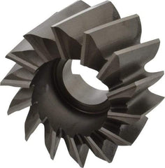 Made in USA - 4" Diam, 1-1/2" Arbor Hole Diam, 2-1/4" Length of Cut, 14 Flute, High Speed Steel, Finisher Shell End Mill - Right Hand Cut, Right Hand Spiral Flute, Uncoated - All Tool & Supply