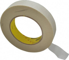 3M - 60 Yd Long x 1" Wide, Series 361, White Silicone Glass Cloth Tape - 7.5 mil Thick, 182 Lb/In Tensile Strength - All Tool & Supply