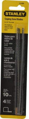 Stanley - 6-1/2 Inch Long X 7/64 Inch Wide Blade, High Carbon Steel Coping Saw Blade - 10 Teeth Per Inch, Constant Pitch - All Tool & Supply